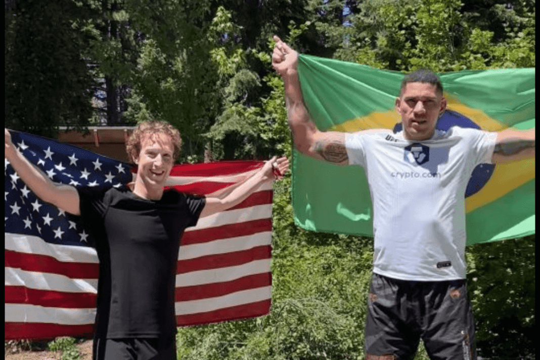 Alex Pereira et  Mark Zuckerberg s'entrainent pour les Jeux Olympiques 2